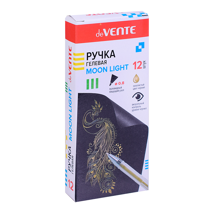 Фото к товару Ручка гелевая "Moonlight" d=0,8 мм, золотистые чернила с эффектом Highlighter, для рисовани Ручка гелевая "Moonlight" d=0,8 мм, золотистые чернила с эффектом Highlighter, для рисовани