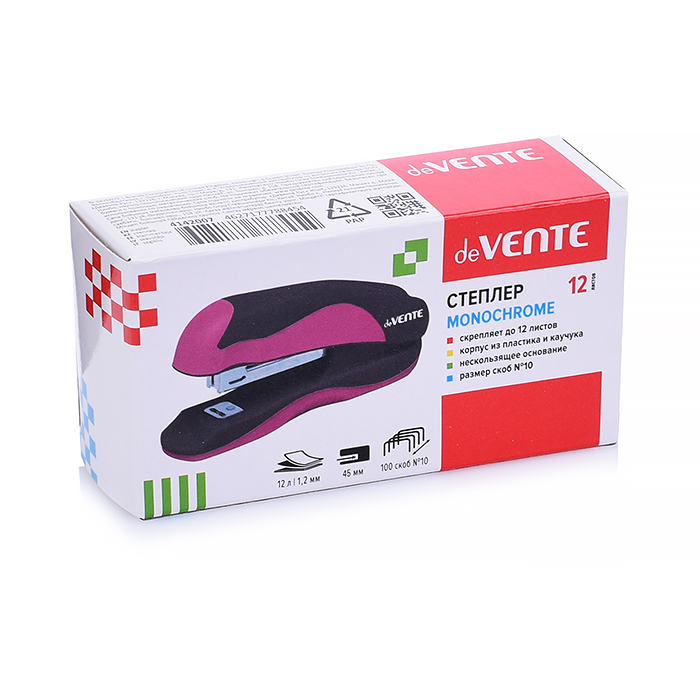 Фото к товару Степлер "MonoChrome" № 10 (мощность 12 листов, глубина скрепления 45 мм) пластиковый с кауч Степлер "MonoChrome" № 10 (мощность 12 листов, глубина скрепления 45 мм) пластиковый с кауч