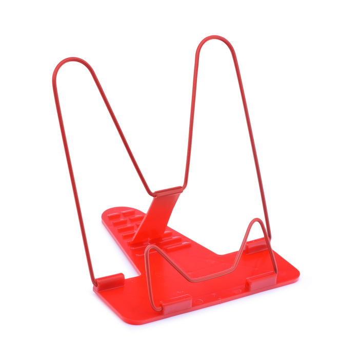 Подставка для учебников и книг "Attomex" 18x17 см, никелированный металл и пластик, красная