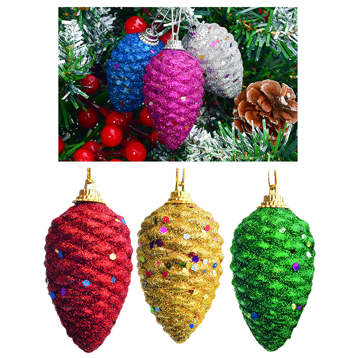 Набор новогодних украшений S0376 "Шишки" в пакете