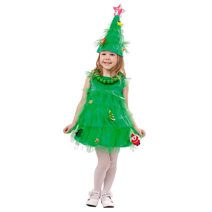 Костюм "Ёлочка" (платье, шапка, бусы) размер 110-56 Костюм "Ёлочка" (платье, шапка, бусы) размер 110-56