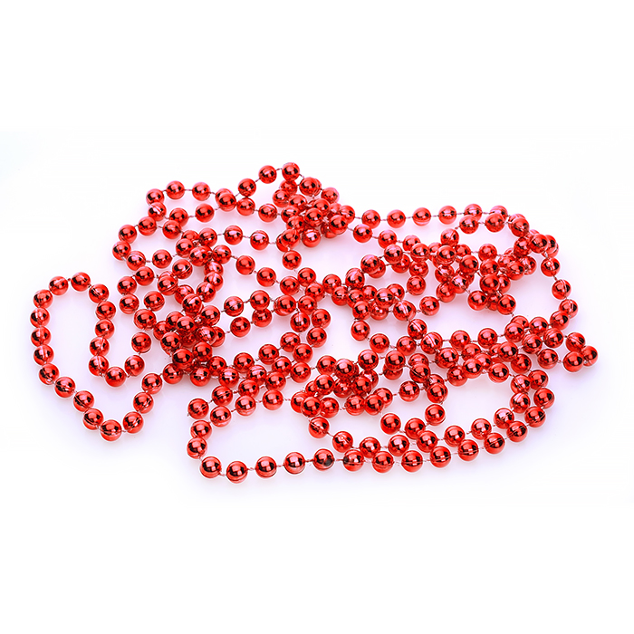 Новогоднее украшение S0971-3 "Бусы" красные, 2,7м., в пакете