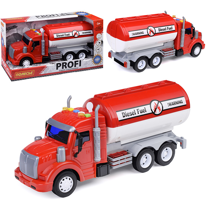 Автомобиль с цистерной "Профи" инерционный (со светом и звуком) красный Автомобиль с цистерной "Профи" инерционный (со светом и звуком) красный