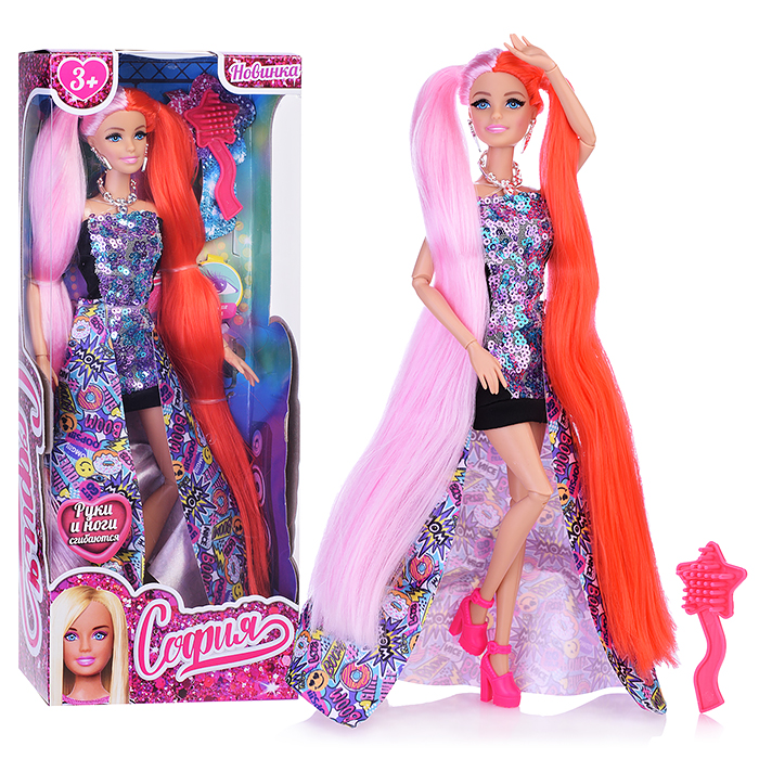 Кукла София 29 см (руки и ноги сгиб, ресницы, с акс.) в коробке