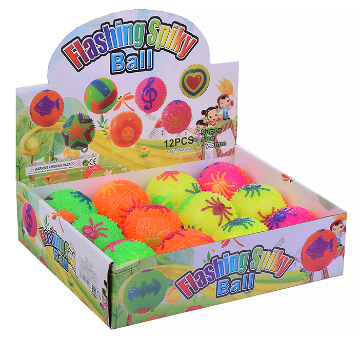 Фото к товару Мяч-ежик 00-1390 "Паучки" со светом, (7,5 см) в коробке Мяч-ежик 00-1390 "Паучки" со светом, (7,5 см) в коробке