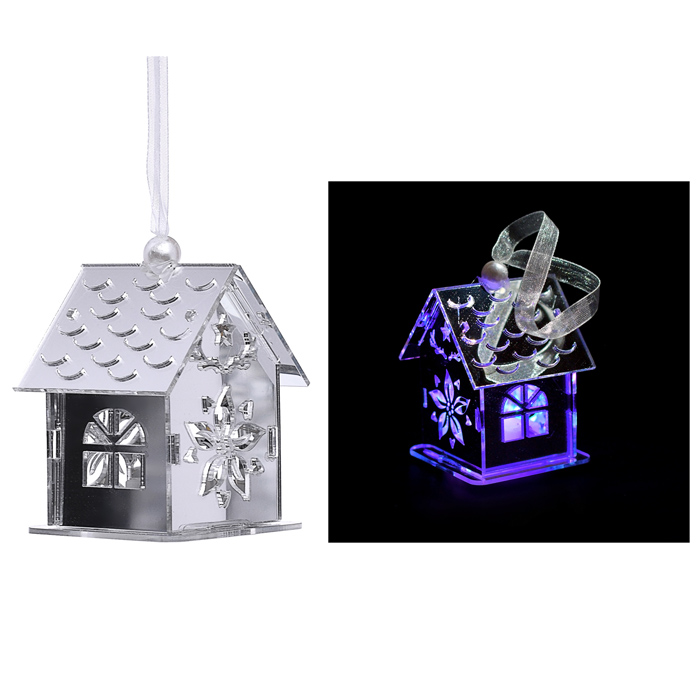Электрогирлянда светящаяся S1812 "Домик" (6.5*5см) серебро Электрогирлянда светящаяся S1812 "Домик" (6.5*5см) серебро
