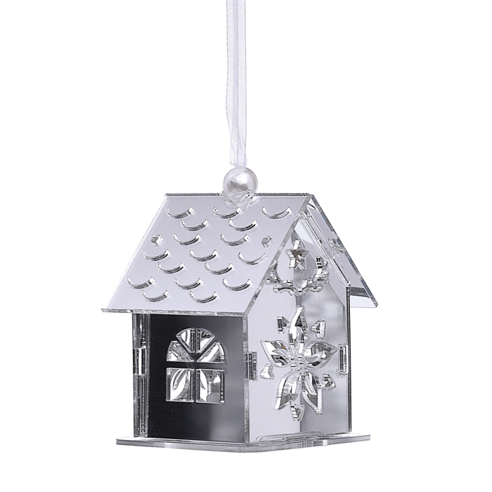 Фото к товару Электрогирлянда светящаяся S1812 "Домик" (6.5*5см) серебро Электрогирлянда светящаяся S1812 "Домик" (6.5*5см) серебро