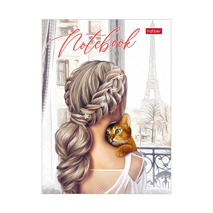 Записная книжка 80л А6 клетка "Окно в Париж" тв. переплет глянц. ламин.