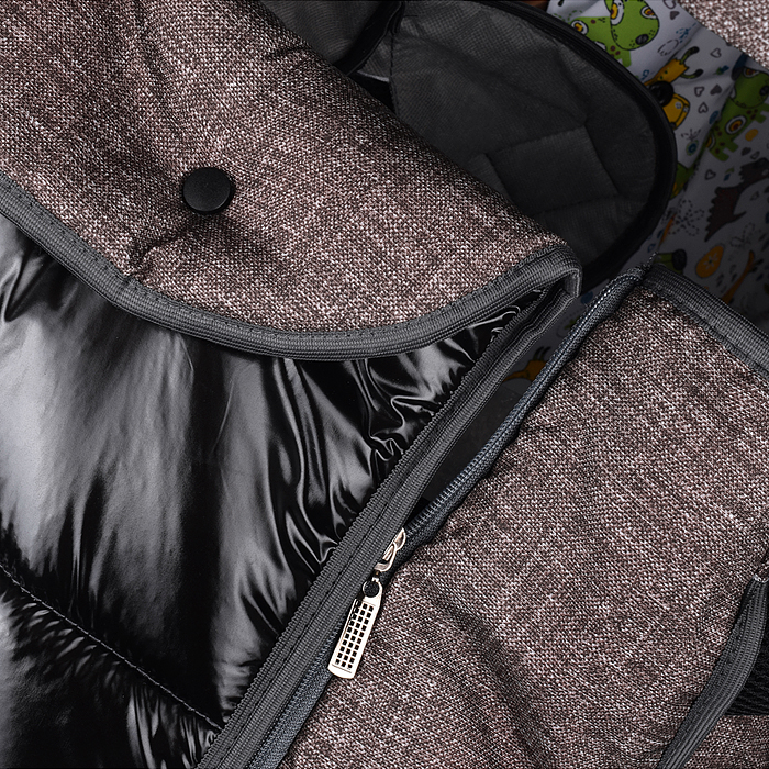 Санки-коляска "Glory gloss" (лён коричневый крупный) 