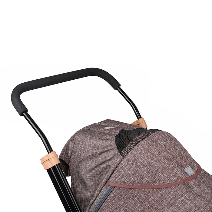 Санки-коляска "Glory gloss" (лён коричневый крупный) 