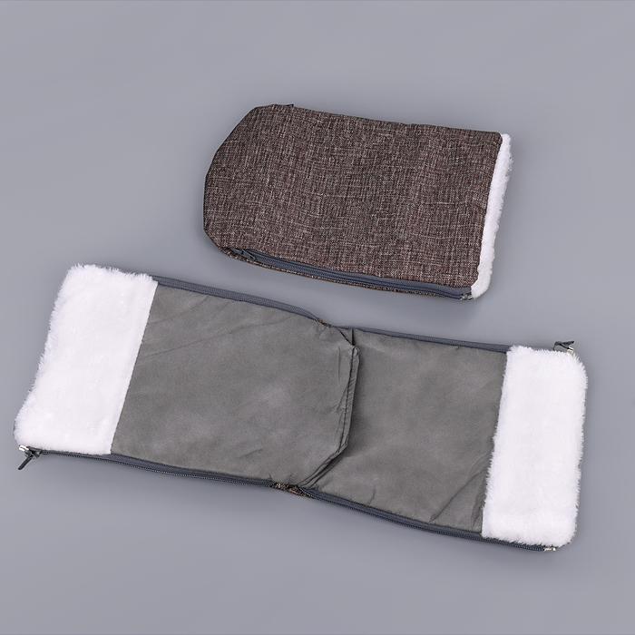 Санки-коляска "Glory gloss" (лён коричневый крупный) 