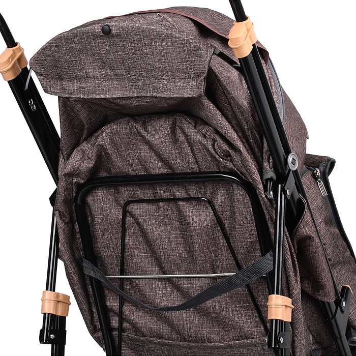 Санки-коляска "Glory gloss" (лён коричневый крупный) 