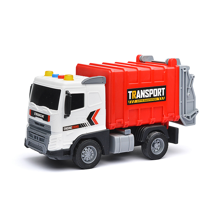 Фото к товару Машина JS175A "Мусоровоз" (свет, звук) в коробке (красный) Машина JS175A "Мусоровоз" (свет, звук) в коробке (красный)