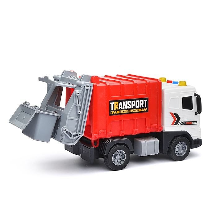 Фото к товару Машина JS175A "Мусоровоз" (свет, звук) в коробке (красный) Машина JS175A "Мусоровоз" (свет, звук) в коробке (красный)