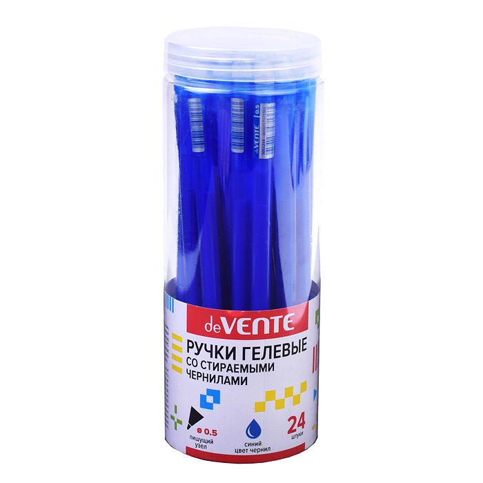 Ручка гелевая стираемая "Simple" d=0,5 мм, увеличенный объём чернил, прозрачный корпус, одн