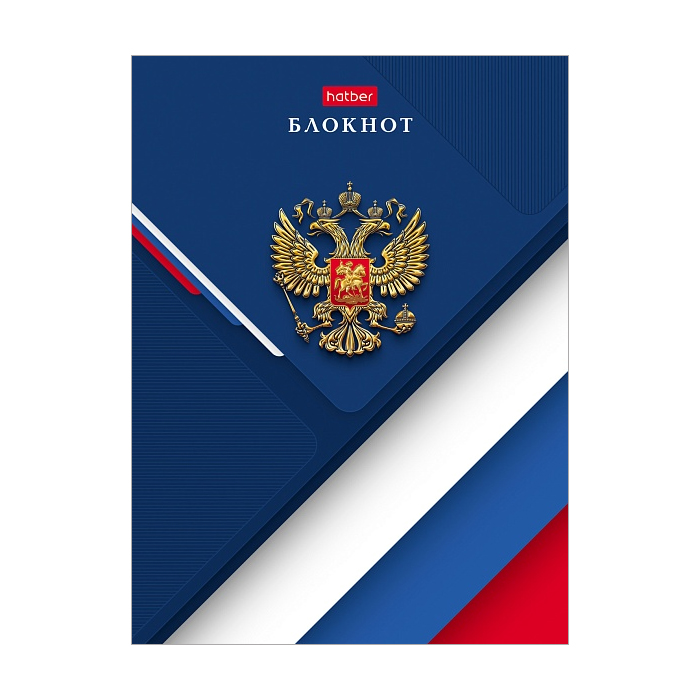 Записная книжка 64л А6 клетка/линия "Россия" тв. переплет мат. ламин.