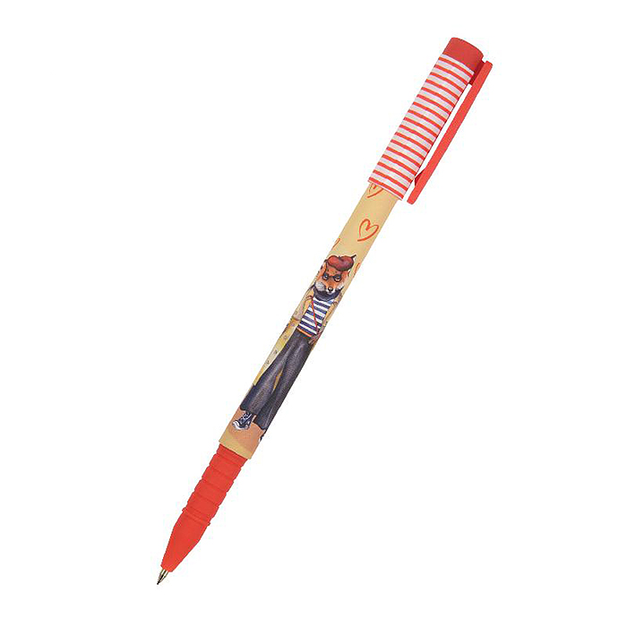 Ручка "FunWrite. Лиса в кедах" шариковая, 0.5 мм, синяя