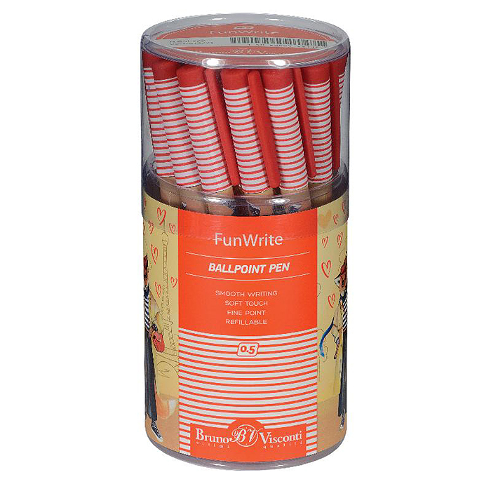 Ручка "FunWrite. Лиса в кедах" шариковая, 0.5 мм, синяя