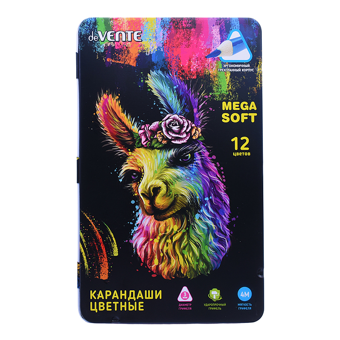 Карандаши цветные "Triolino Ultra 4М" 12 цветов, 4М, диаметр грифеля 3 мм, трехгранные, в п