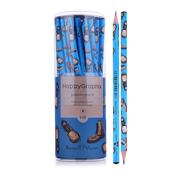 Карандаш чернографитный "HappyGraphix. Boots. Синие ботинки" НВ