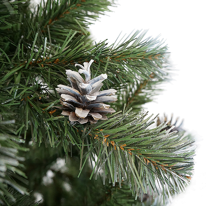 Фото к товару Ель искусственная "Амурская" зеленая заснеженная с шишками 1,5 м Ель искусственная "Амурская" зеленая заснеженная с шишками 1,5 м