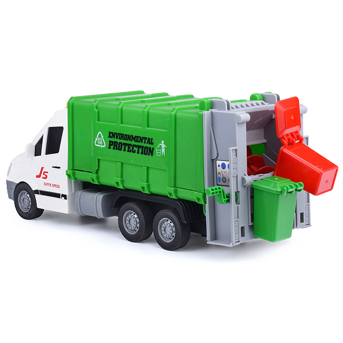 Машина JS157A "Мусоровоз" на батарейках, в коробке