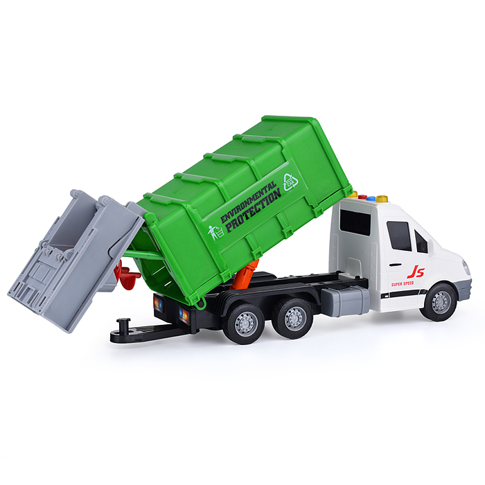 Машина JS157A "Мусоровоз" на батарейках, в коробке