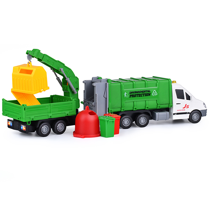 Машина JS157A "Мусоровоз" на батарейках, в коробке