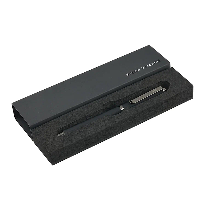 Ручка "Venezia Pragmatico" в подарочном футляре, 1,0 мм, синяя (корпус черный, футляр черный)