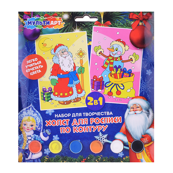 Набор холстов для росписи 10х15 см "Новый год" (2 шт.) 