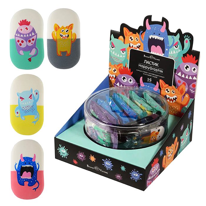 Ластик "Black Excellence. Монстрики" 4 вида