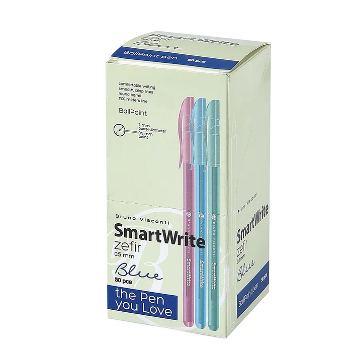 Ручка "SmartWrite Zefir" шариковая 0.5 мм, синяя (3 цвета)