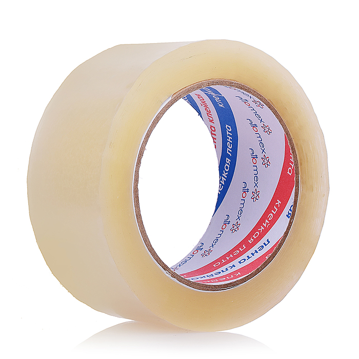 Клейкая лента упаковочная "Attomex" прозрачная, 45 мкм, 48 ммx100 м, реальная намотка, картонная вту