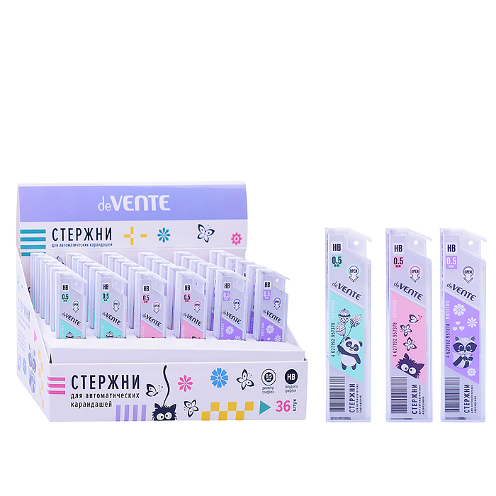 Грифели  для карандашей автоматических "Pastel" d=0,5 мм  НВ 
