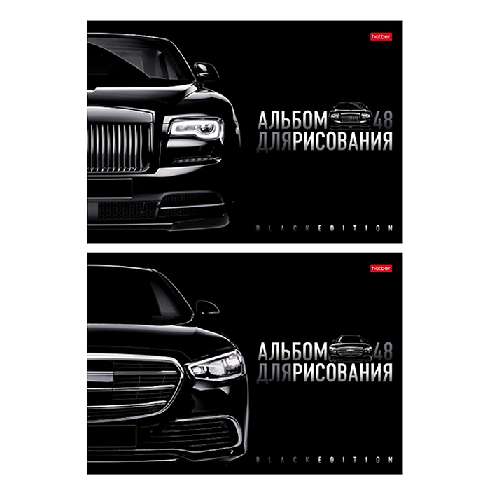 Альбом для рисования 48л. "Black Edition" А4ф, пластиковая обложка, на скобе 