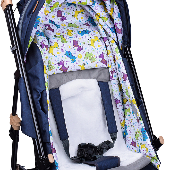 Санки-коляска "Glory gloss" (лён тёмно-синий) 