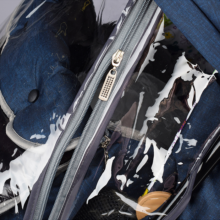 Санки-коляска "Glory gloss" (лён тёмно-синий) 