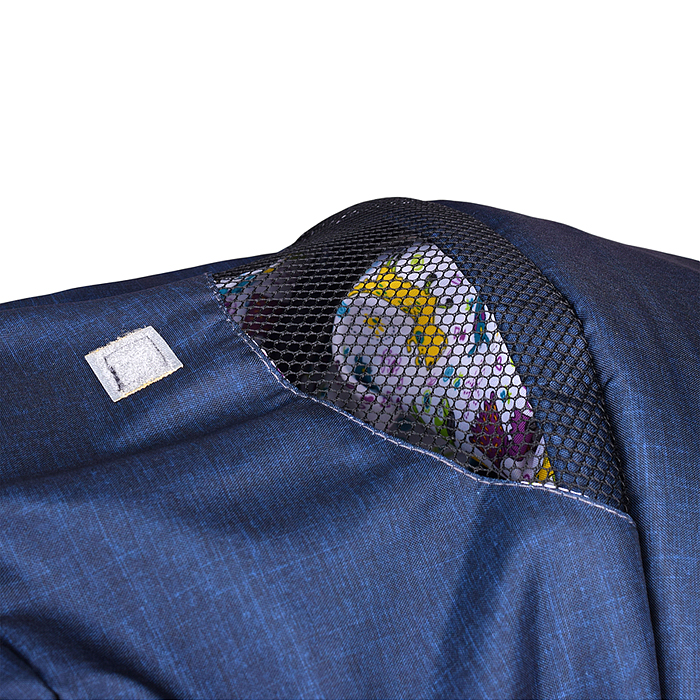 Санки-коляска "Glory gloss" (лён тёмно-синий) 