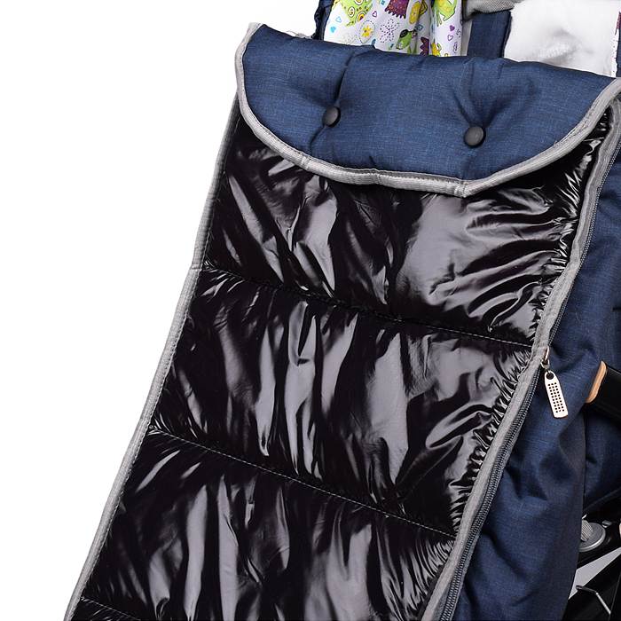 Санки-коляска "Glory gloss" (лён тёмно-синий) 