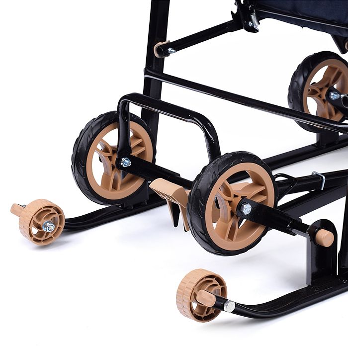 Санки-коляска "Glory gloss" (лён тёмно-синий) 