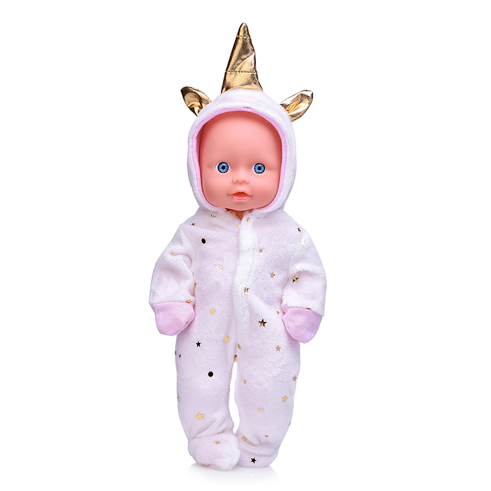Пупс YL2425E-B "Ванечка" в костюме единорожка (пьет, писает) с аксессуарами, в коробке