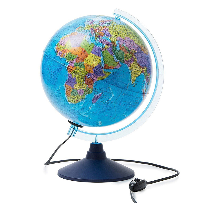 Фото к товару Интерактивный глобус "День и ночь" с двойной картой 250мм с подсветкой Интерактивный глобус "День и ночь" с двойной картой 250мм с подсветкой