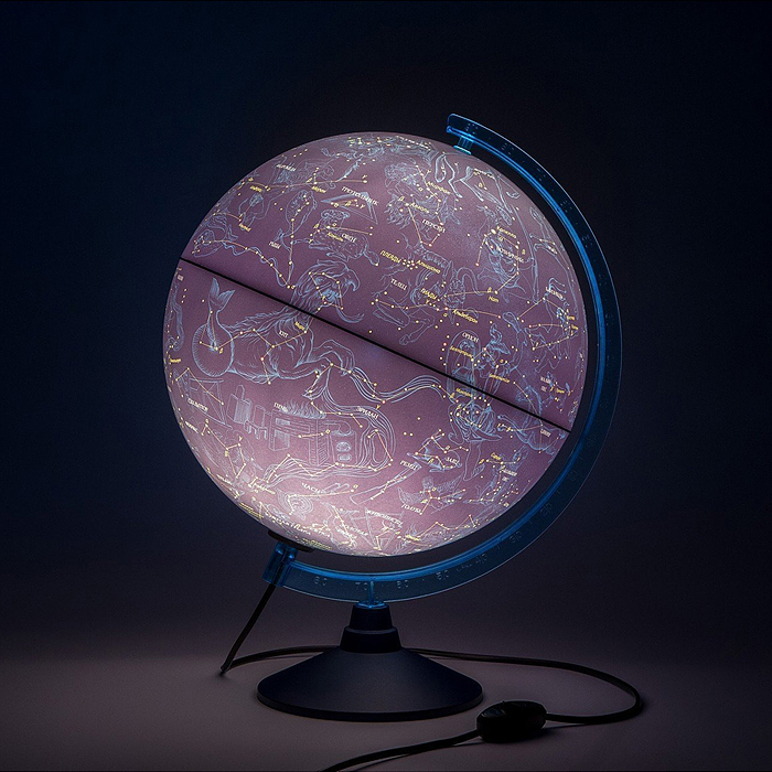 Фото к товару Интерактивный глобус "День и ночь" с двойной картой 250мм с подсветкой Интерактивный глобус "День и ночь" с двойной картой 250мм с подсветкой