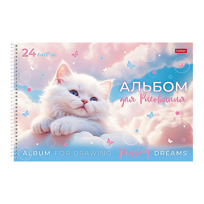 Альбом для рисования 24л "Нежные мечты" А4 на гребне 5 диз.в блоке 