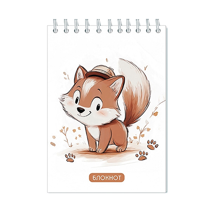 Блокнот А6 кл. 80л. "Забавный лисенок" на гребне Блокнот А6 кл. 80л. "Забавный лисенок" на гребне