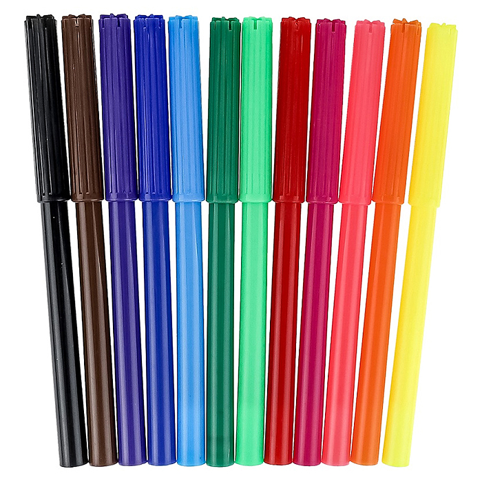 Фото к товару Фломастеры 12цв с вентилируемым колпачком "Красное авто" в пласт. блистере, Фломастеры 12цв с вентилируемым колпачком "Красное авто" в пласт. блистере,