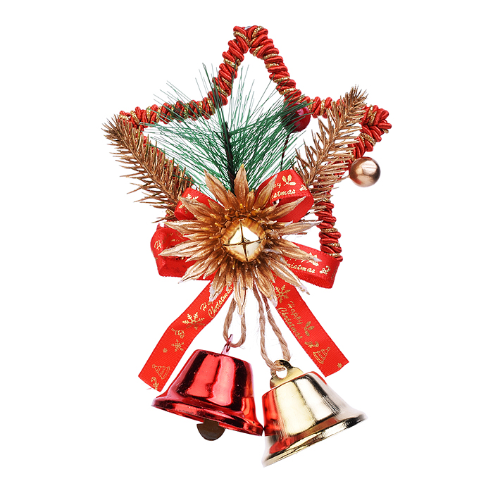 Новогоднее украшение S2516 "Новогодние колокольчики" (красные)