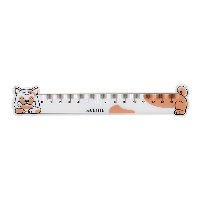 Линейка пластиковая "DOG" гибкая, формованная, 15 см, с запечаткой на корпусе, с индивидуал