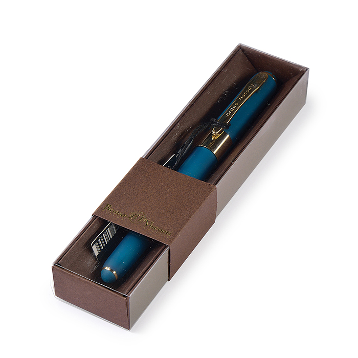 Ручка в футляре "Monaco" шариковая 0.5 мм, синяя (морская волна корпус, коричневая коробка)