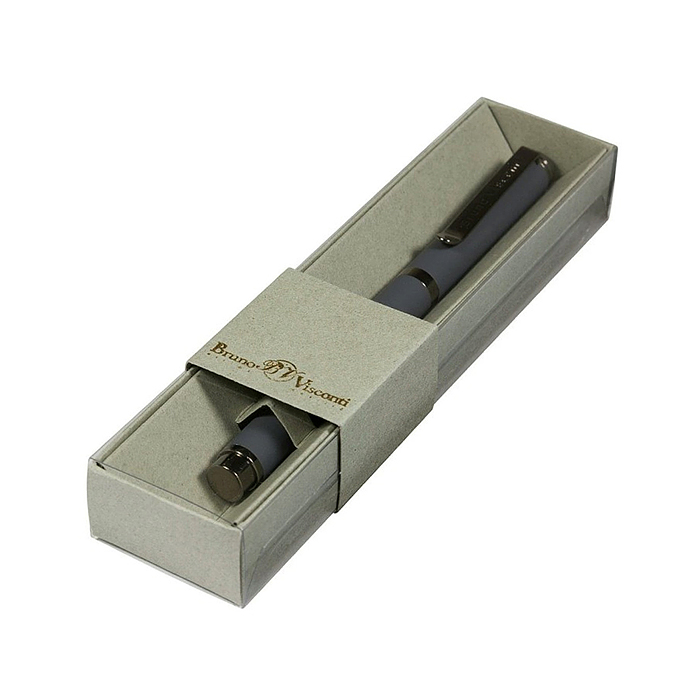 Ручка в футляре "Venezia Pragmatico" 1,0 мм, синяя (серый корпус, серая коробка)